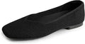 Arromic Black Flats Shoes for Women - Comfortable Square Toe Knit