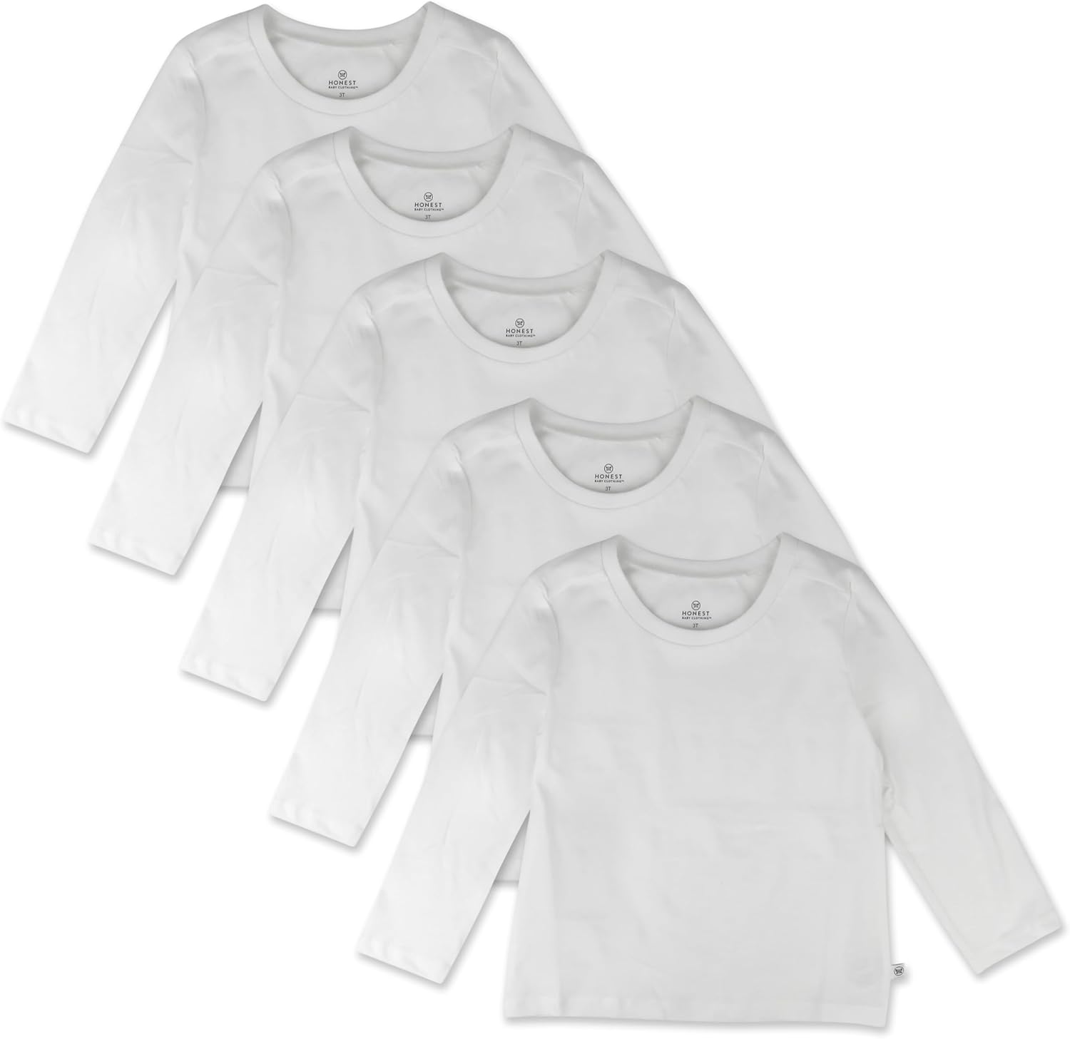 HonestBaby 5-Pack Long Sleeve T Shirts for Toddlers and Kids