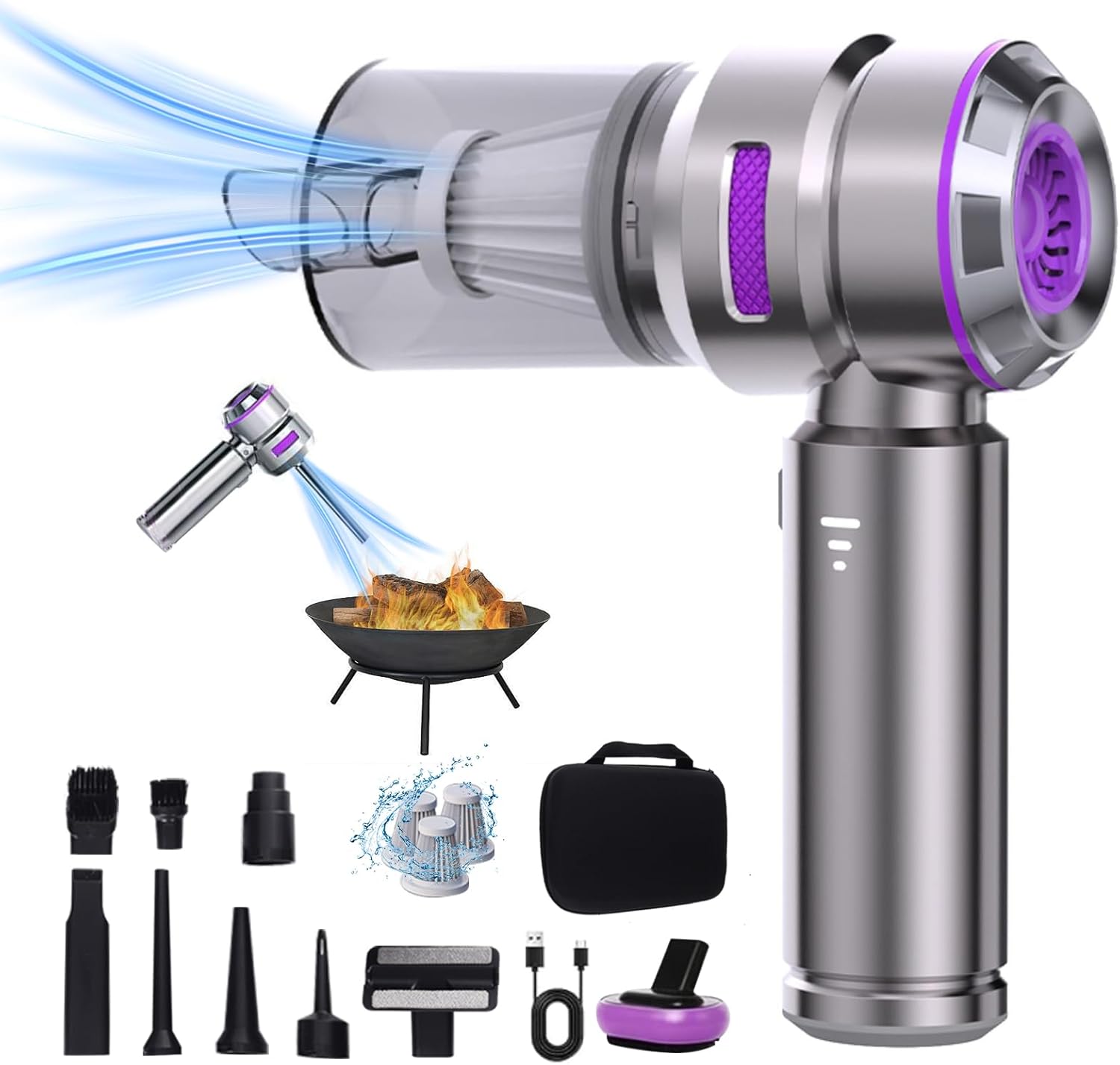 4-in-1 Cordless Car Vacuum: Powerful & Portable
