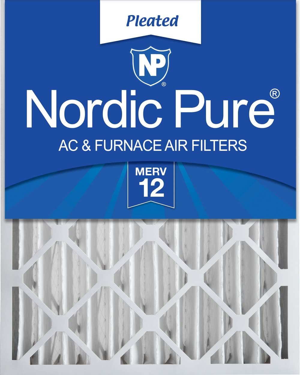 Nordic Pure 16x24x4 Pleated MERV 12 Air Filter for Clean Air