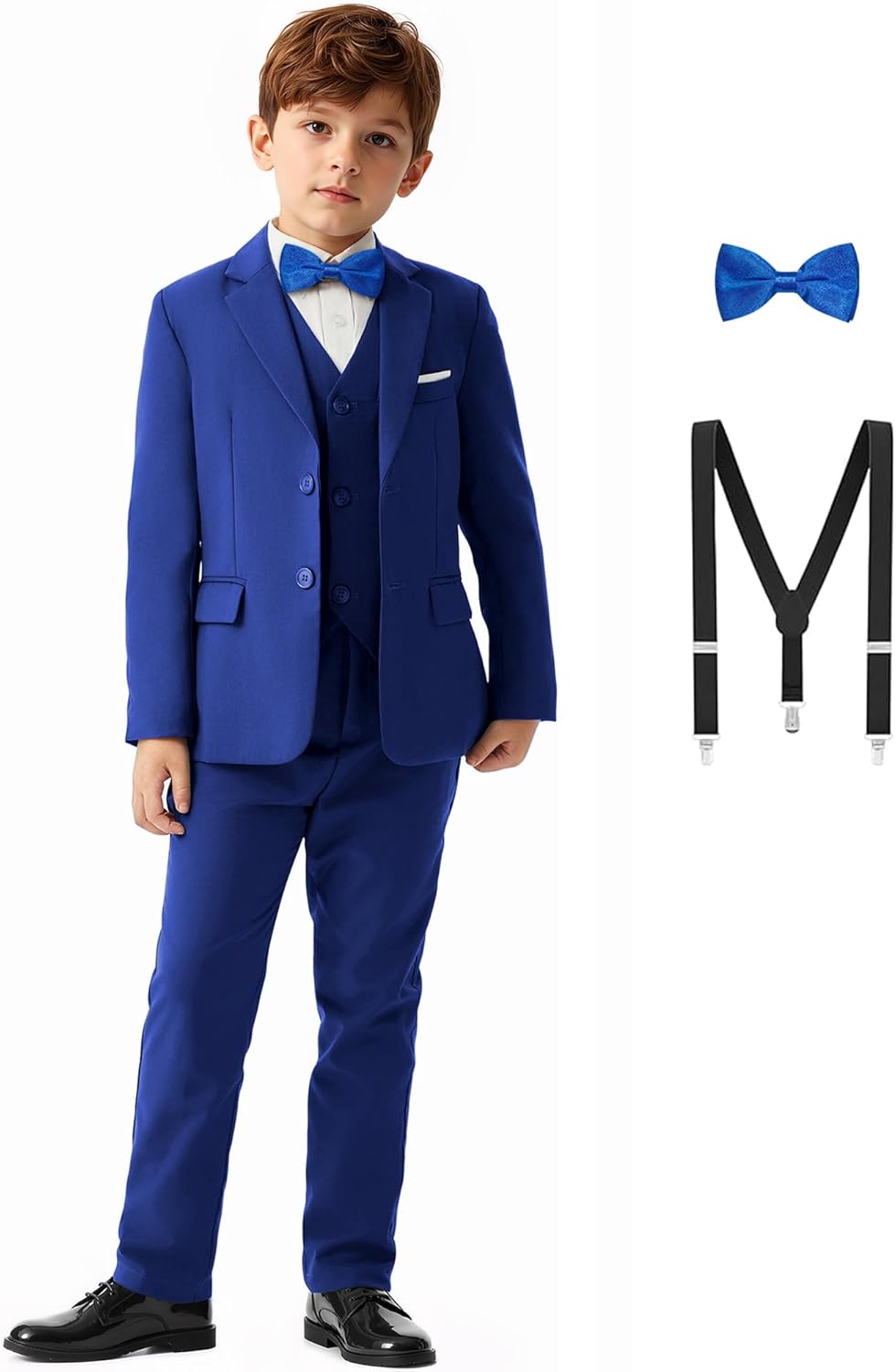 Boys Formal Dress Suits 5 Piece Slim Fit Dresswear Set for Kids