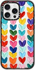CASETiFY Impact Case for iPhone 16 Pro Max - Clear Polka Daub Hearts