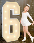 4FT Plastic Marquee Numbers 6 - Quick No-Tools Assembly for Parties