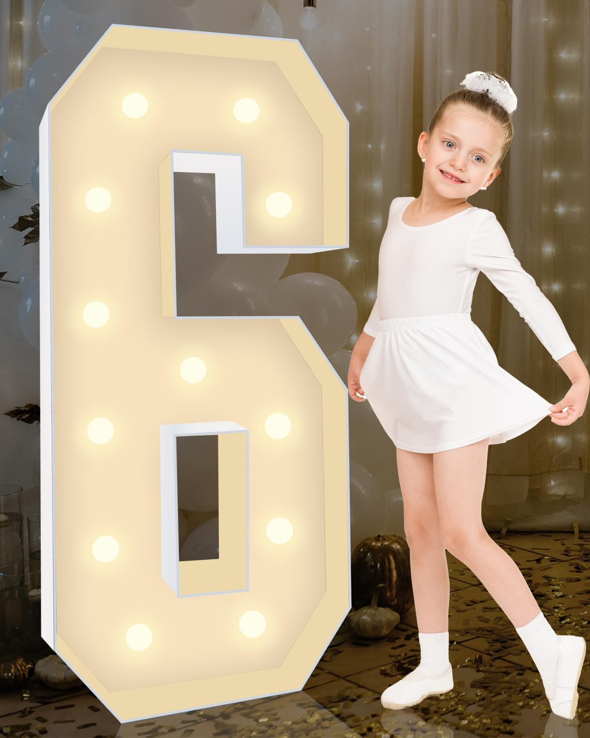 4FT Light Up Marquee Numbers for Parties and Decorations