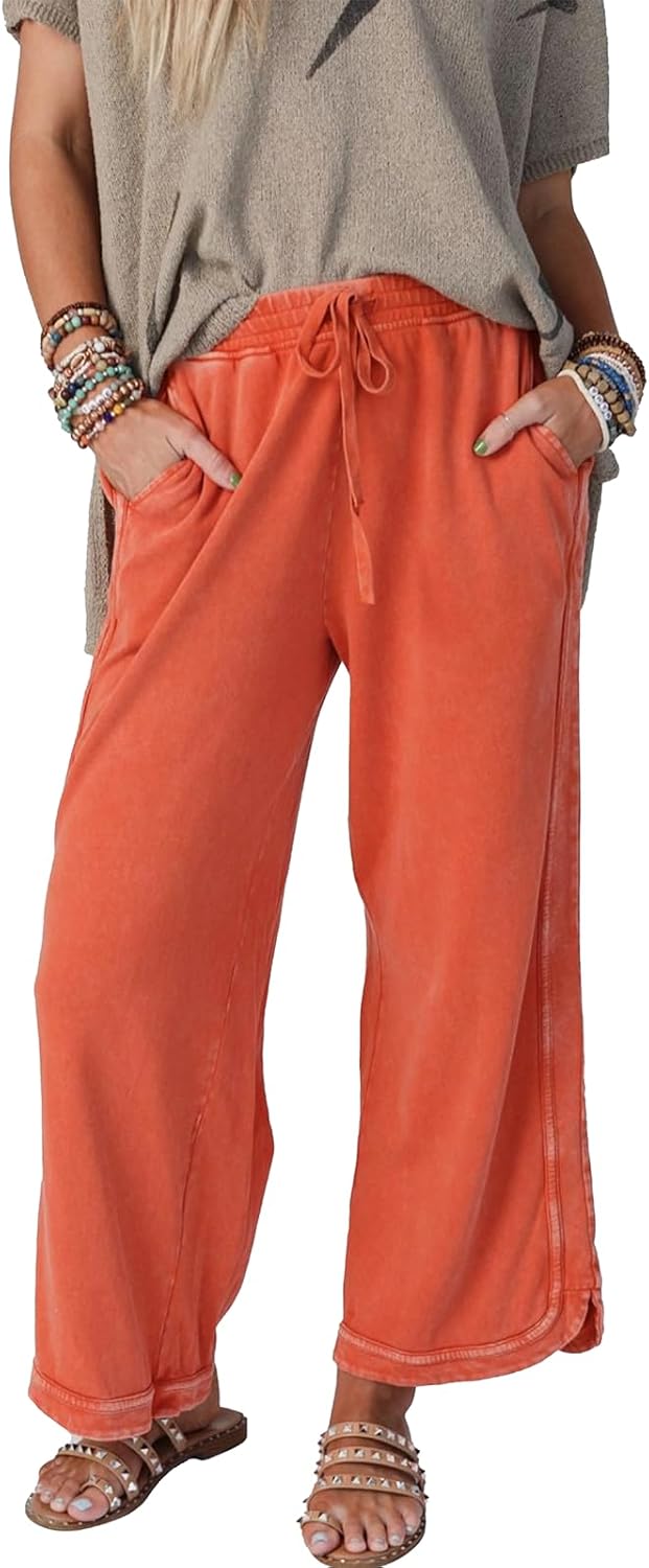 Gnveub Women's Yoga Pants Lightweight High Waisted Wide Leg