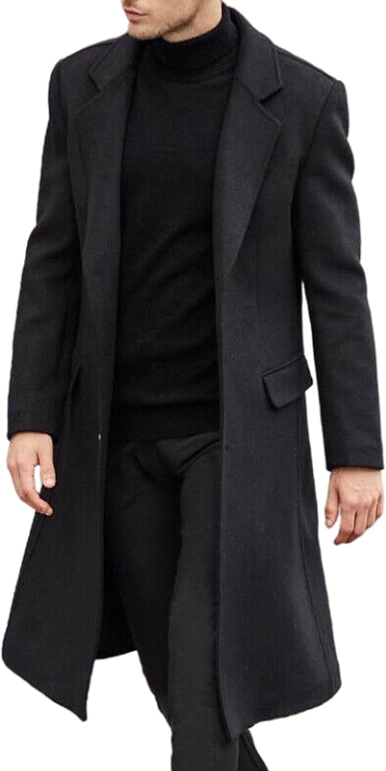 SOMTHRON Men's Casual Trench Coat for Stylish Winter Wear