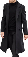 Men's Casual Trench Coat Slim Fit Notched Collar - Warm, Tailored