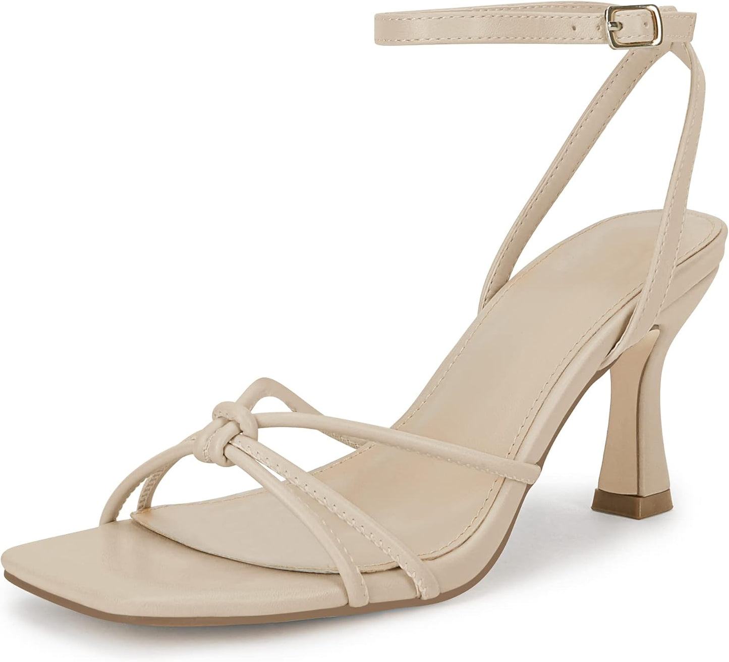 LAICIGO Women's Square Open Toe Heeled Sandals for Summer