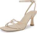 Women's Square Open Toe Heeled Sandals - 2.95in Stiletto Kitten Heel