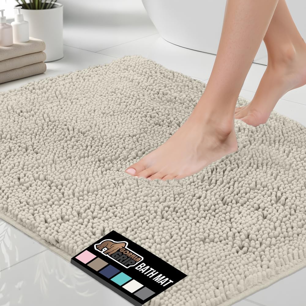 GORILLA GRIP Bath Rug Mat 44x26 - Soft Absorbent Chenille