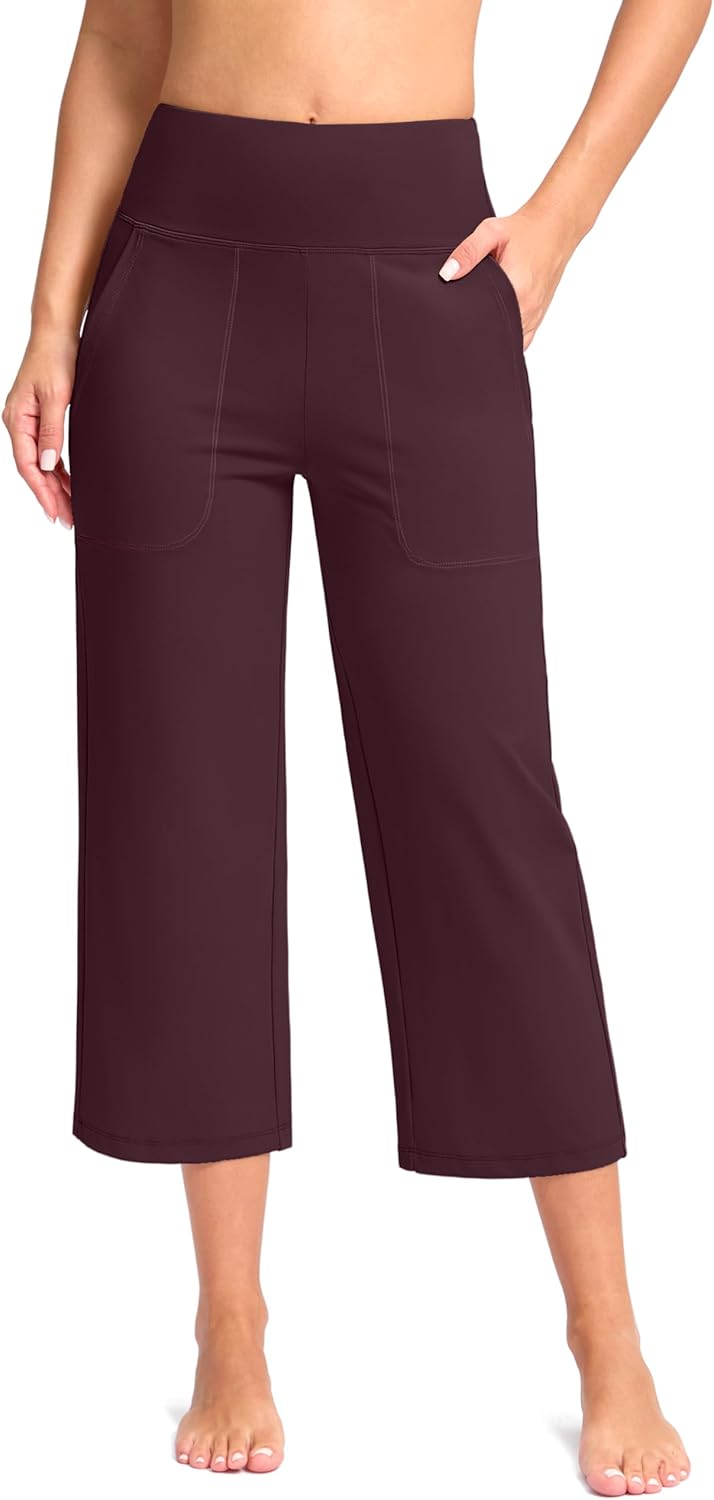 Women's Capri Pants with Pockets for Yoga and Casual Wear