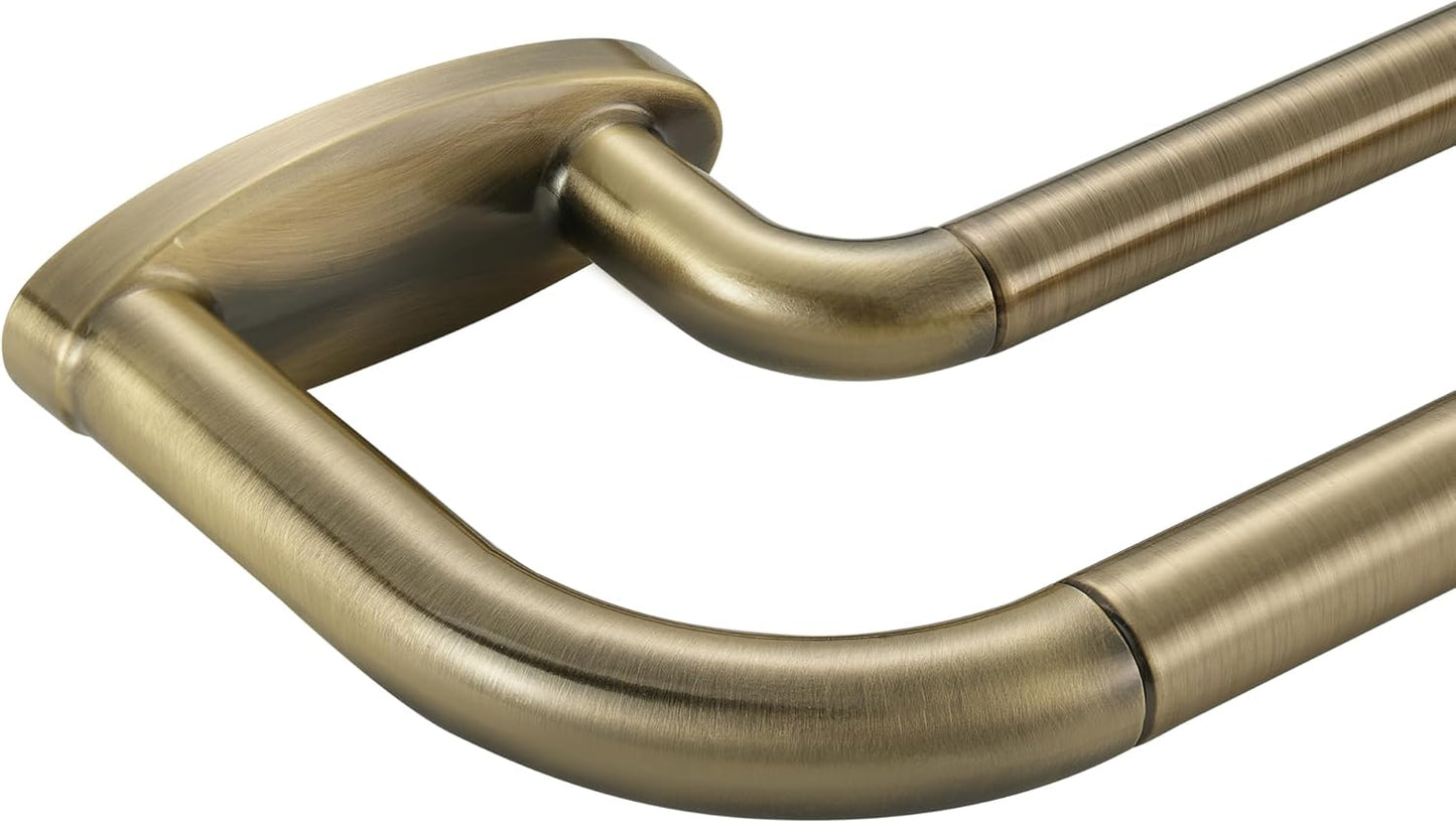 Double Curtain Rods Antique Bronze for Room Darkening Windows