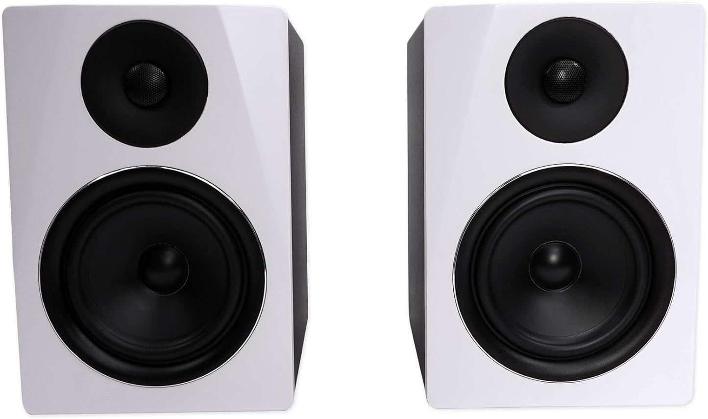 Rockville APM6W White Studio Monitor Pair, 6.5 2-Way 350W EQ - Ideal for Studios!