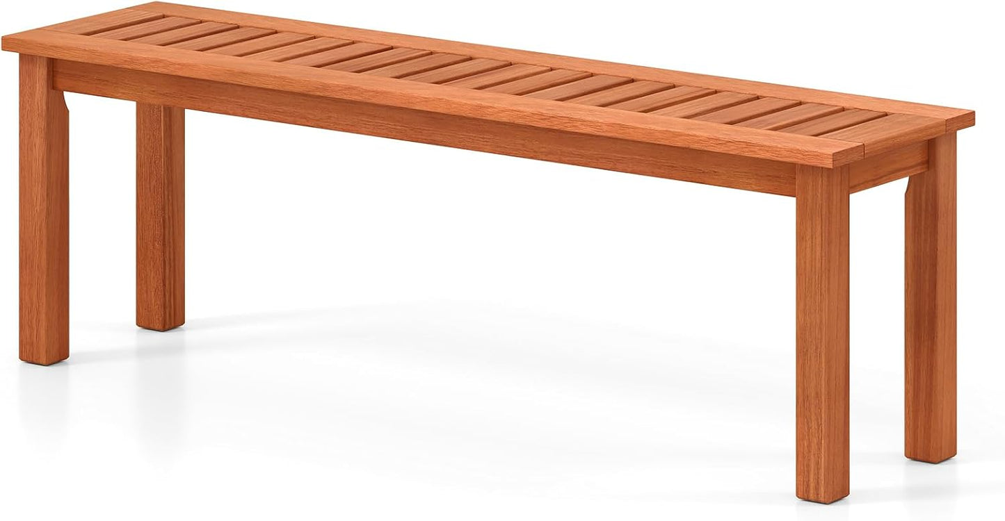 Tangkula 47 Inch Patio Wood Bench for Indoor Outdoor Use