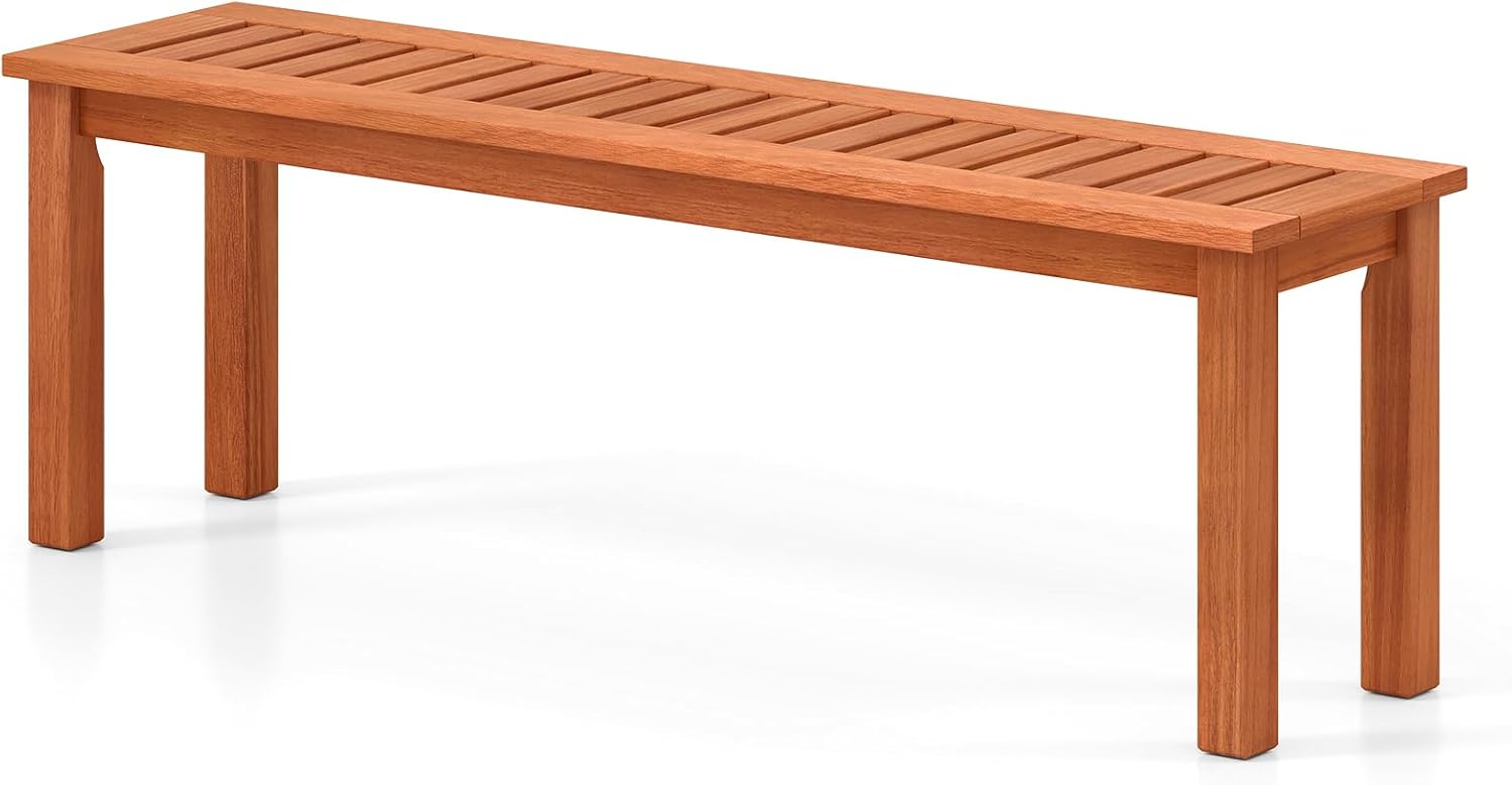 Tangkula 47 Inch Patio Wood Bench for Indoor Outdoor Use