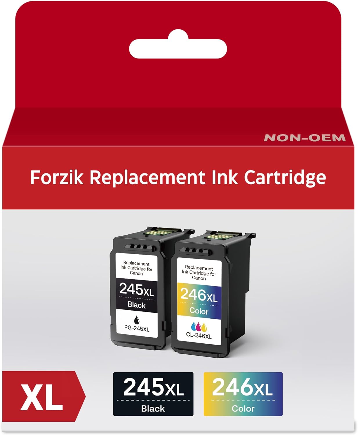 Forzik 245XL Ink Cartridge for Canon PIXMA Printers - 2 Pack