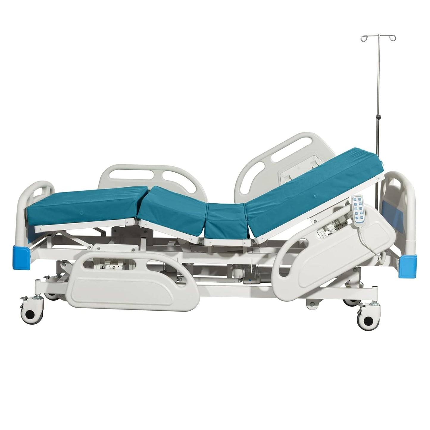 Premium 5 Function Electric Hospital ICU Bed with Mattress & IV Pole