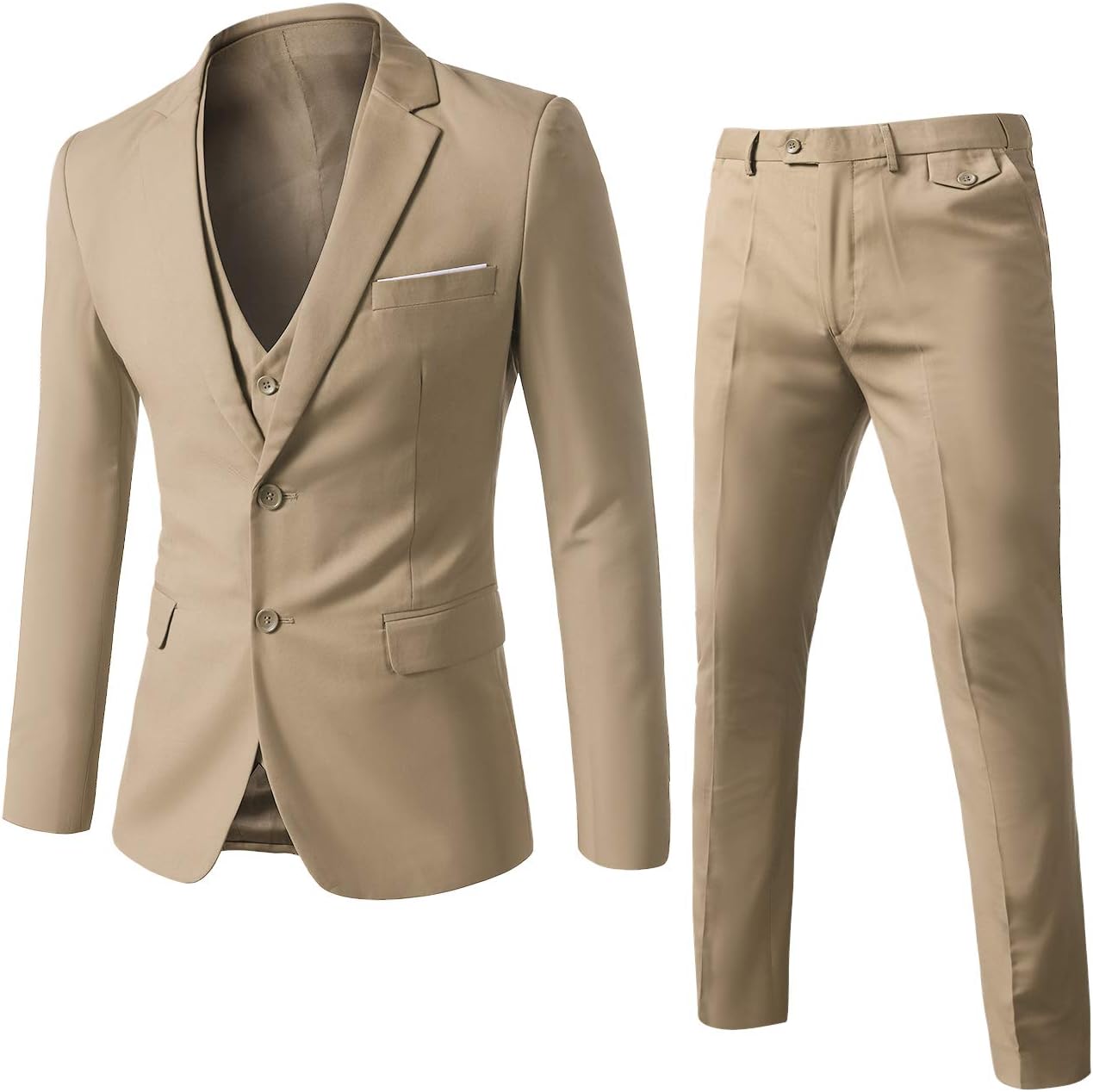 WEEN CHARM Men's 3-Piece Slim Fit Suit Set for Formal Events
