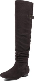 Women's Suede Over The Knee Thigh High Winter Boots - Warm Faux Fur