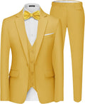 Men's 3 Piece One Button Slim Fit Suit - Elegant Party Set