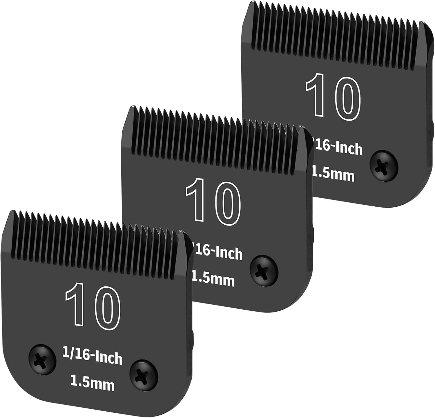 3 Pack 10# Detachable Dog Grooming Steel Blades for Clippers