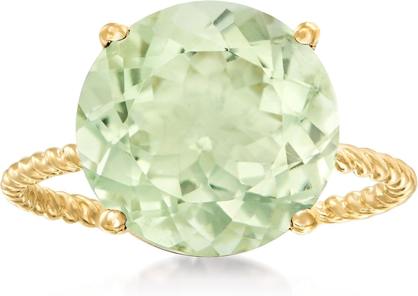 Gemstone Twist Rope Ring in 14kt Yellow Gold for Women