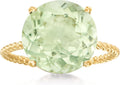 Prasiolite Twist Rope Ring in 14kt Yellow Gold for Women