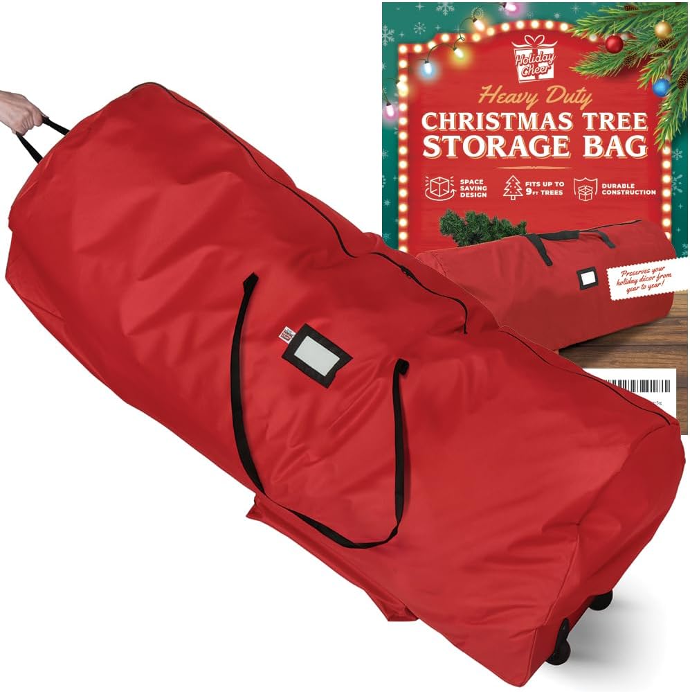 Holiday Cheer Christmas Tree Storage Bag with Wheels for 9ft Trees