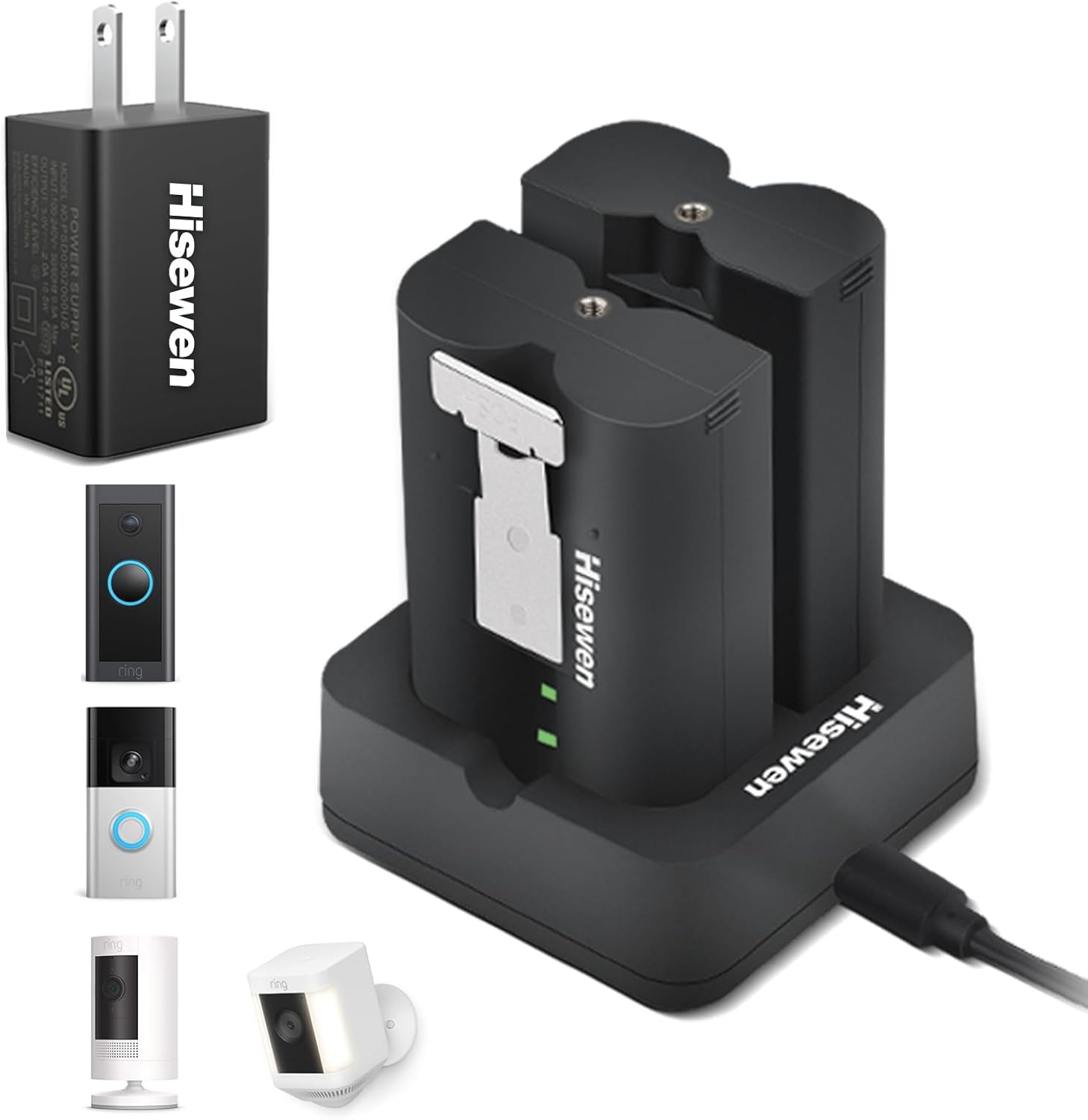 2 Pack for Ring Battery Replacement with Charger Station Included