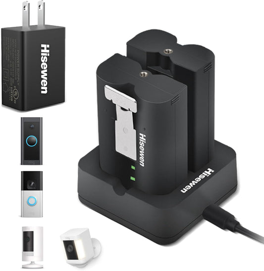 2 Pack for Ring Battery Replacement with Charger Station Included
