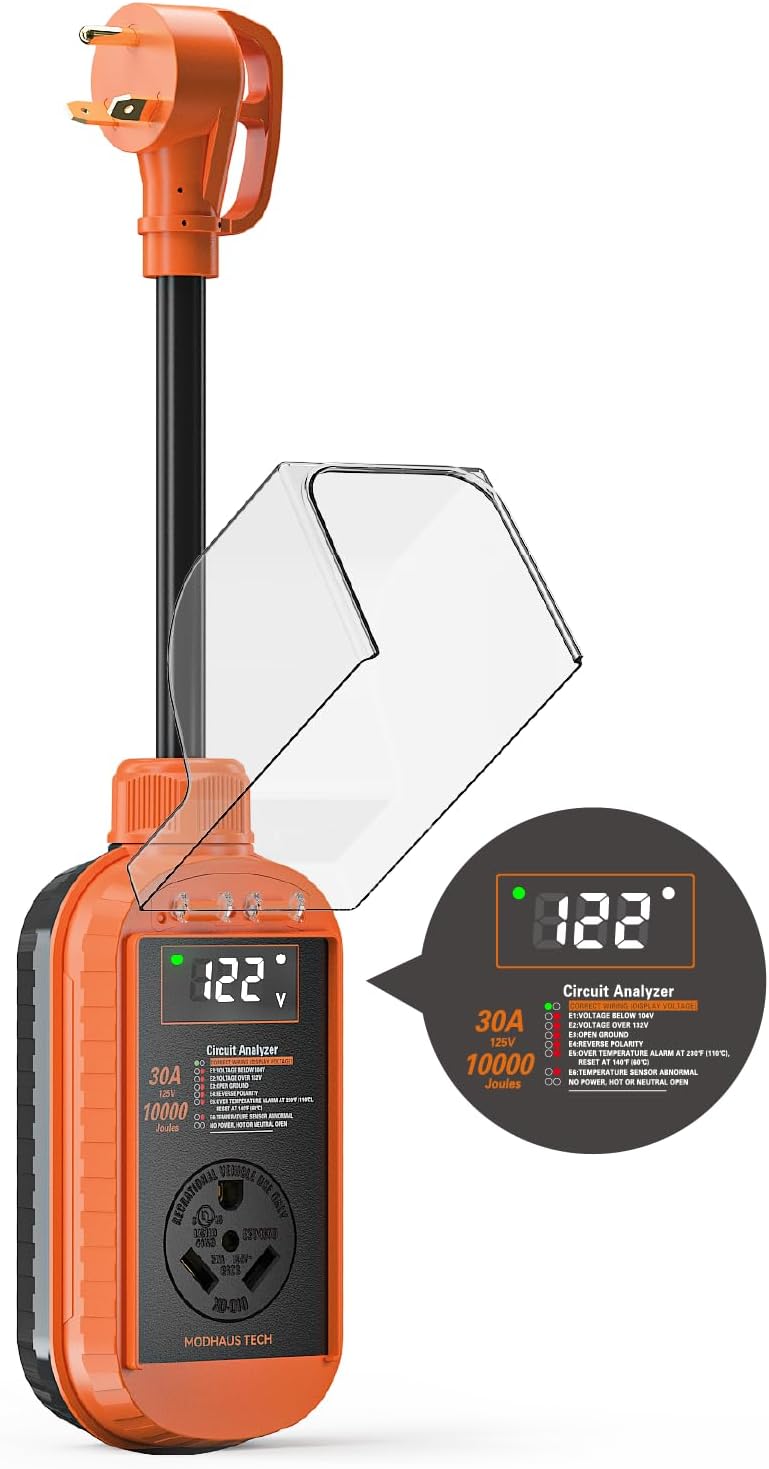 RV Surge Protector 30 Amp with Smart LED Display and 10000 Joules