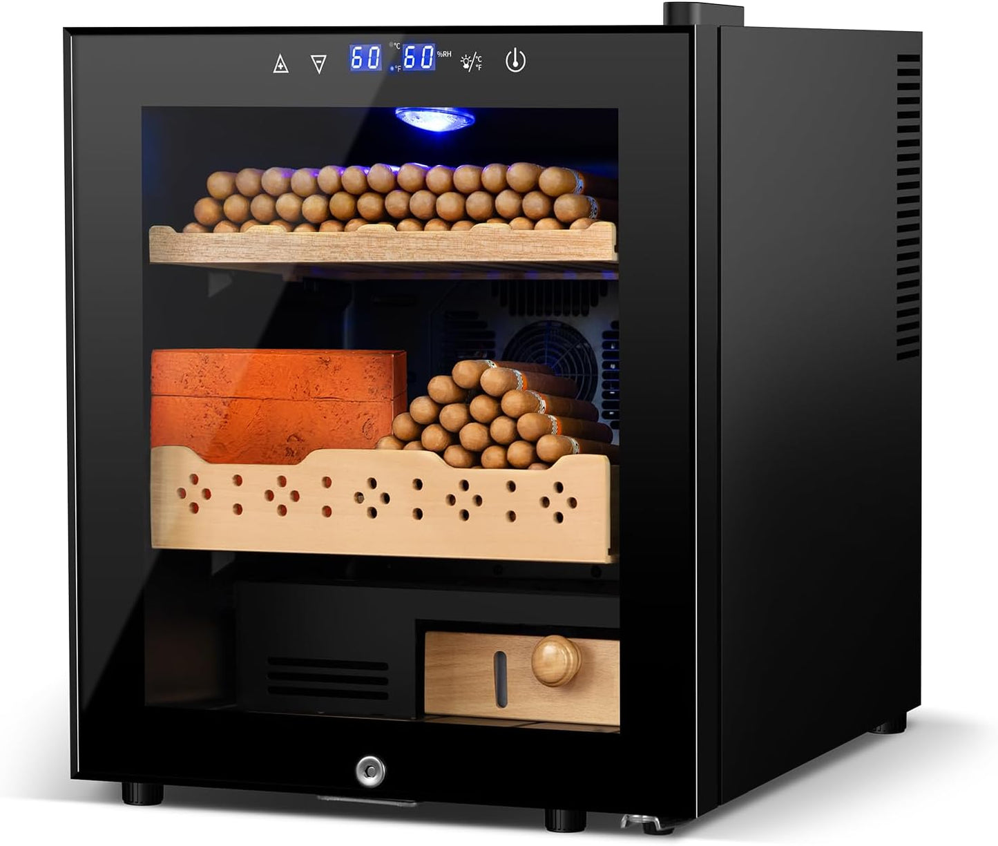 Electric Humidor for Cigars with Large 50L Capacity and Control