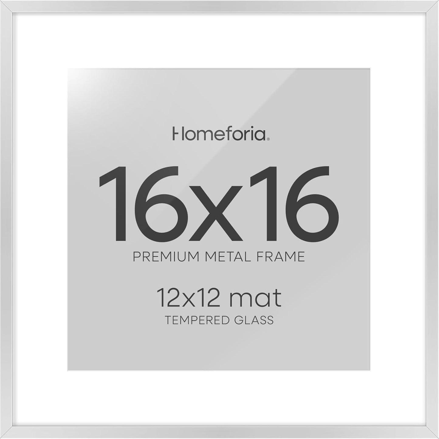 16x16 Silver Picture Frame with Mat for Stunning Displays