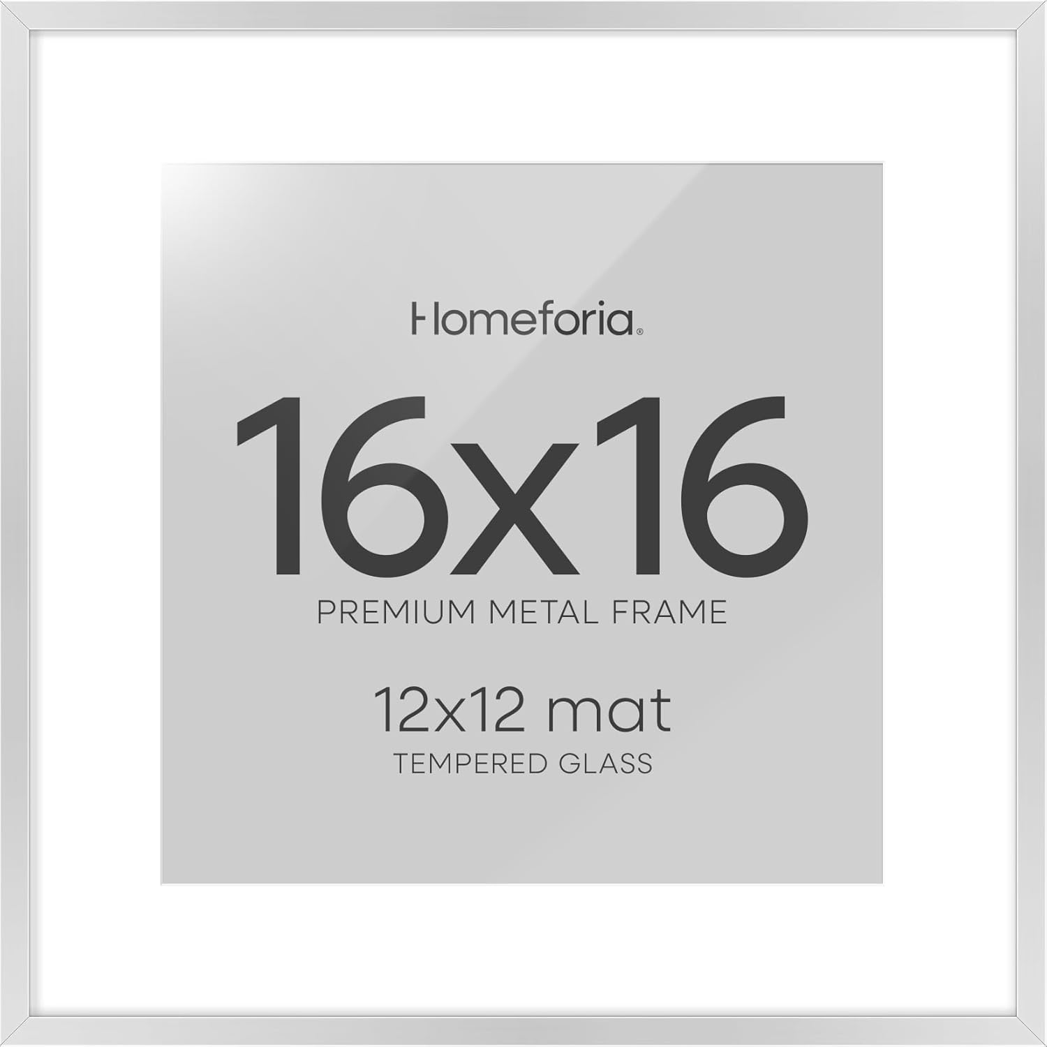 16x16 Silver Picture Frame with Mat for Stunning Displays