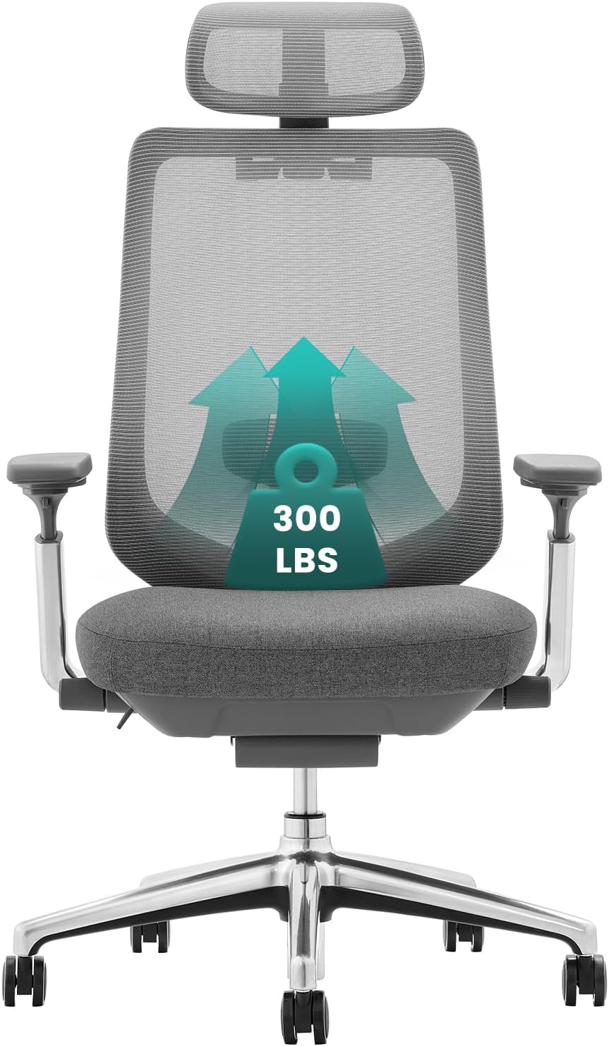COLAMY Ergonomic Mesh Office Chair - Lumbar Support & 4D Arms