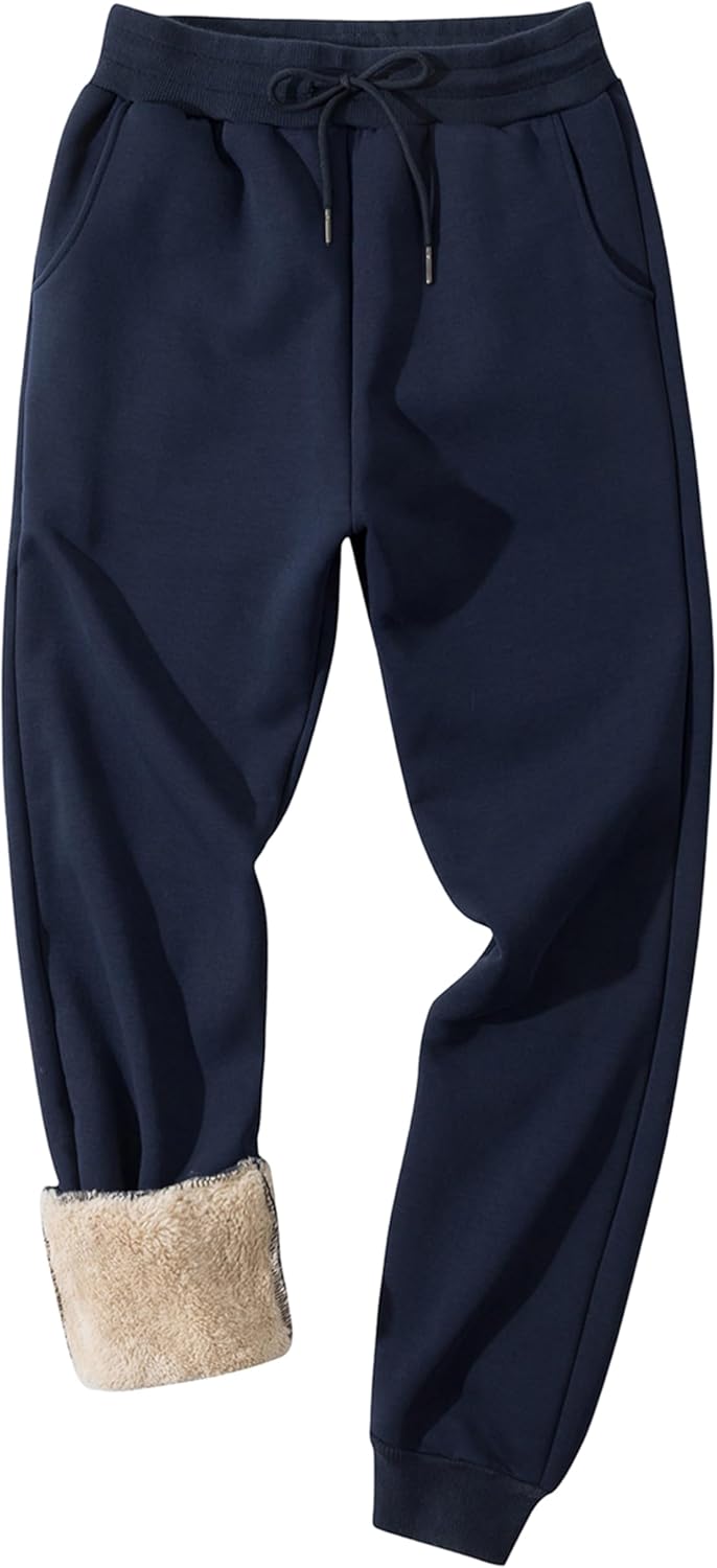 Lentta Men's Fleece Sweatpants for Winter Warmth and Comfort