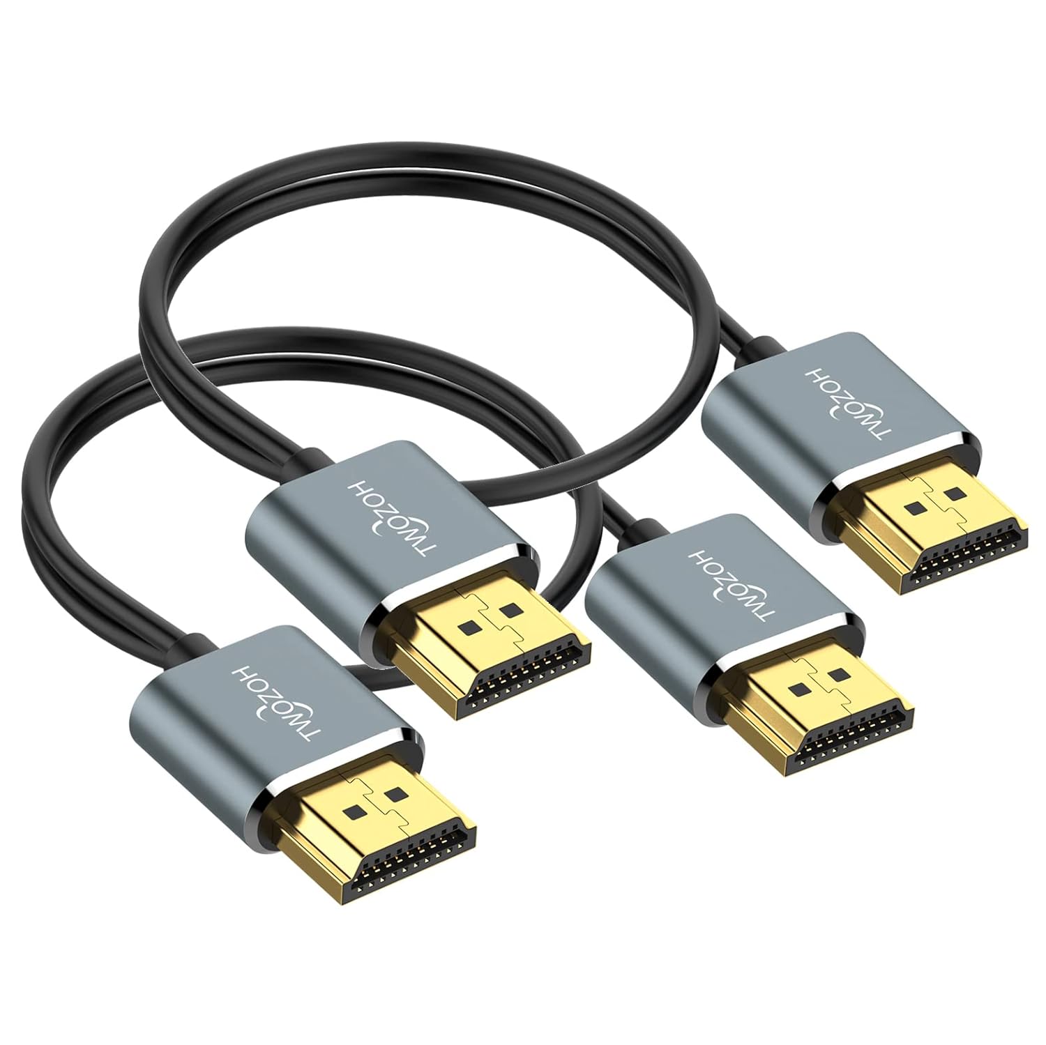 Twozoh 6.6FT HDMI Cable 2-Pack - 4K@60Hz Ultra Slim!