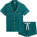Joyaria Womens Cooling Bamboo Viscose Pajama Set - Short Sleeve Shorts