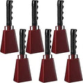 6 Pcs 10 in Bronze Cowbell with Handle - Loud Cheering Bells