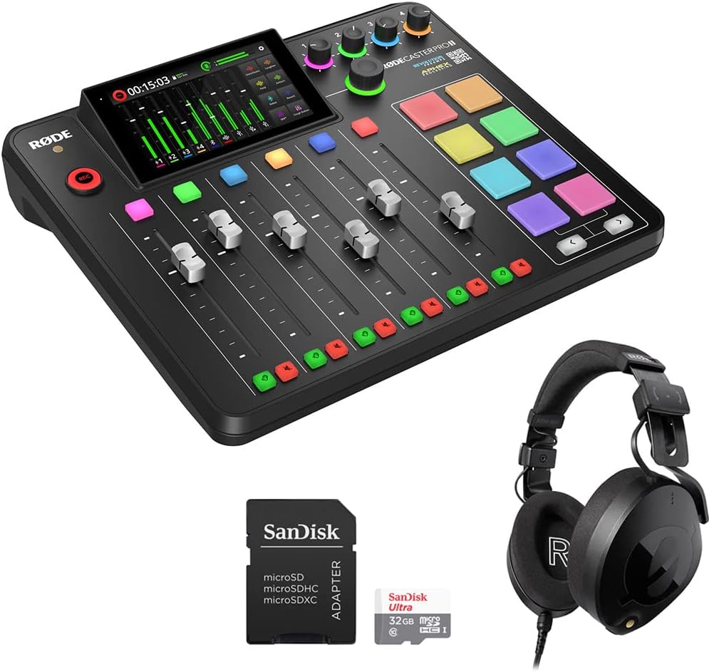 RODECaster Pro II Audio Production Studio with NTH-100 Headphones