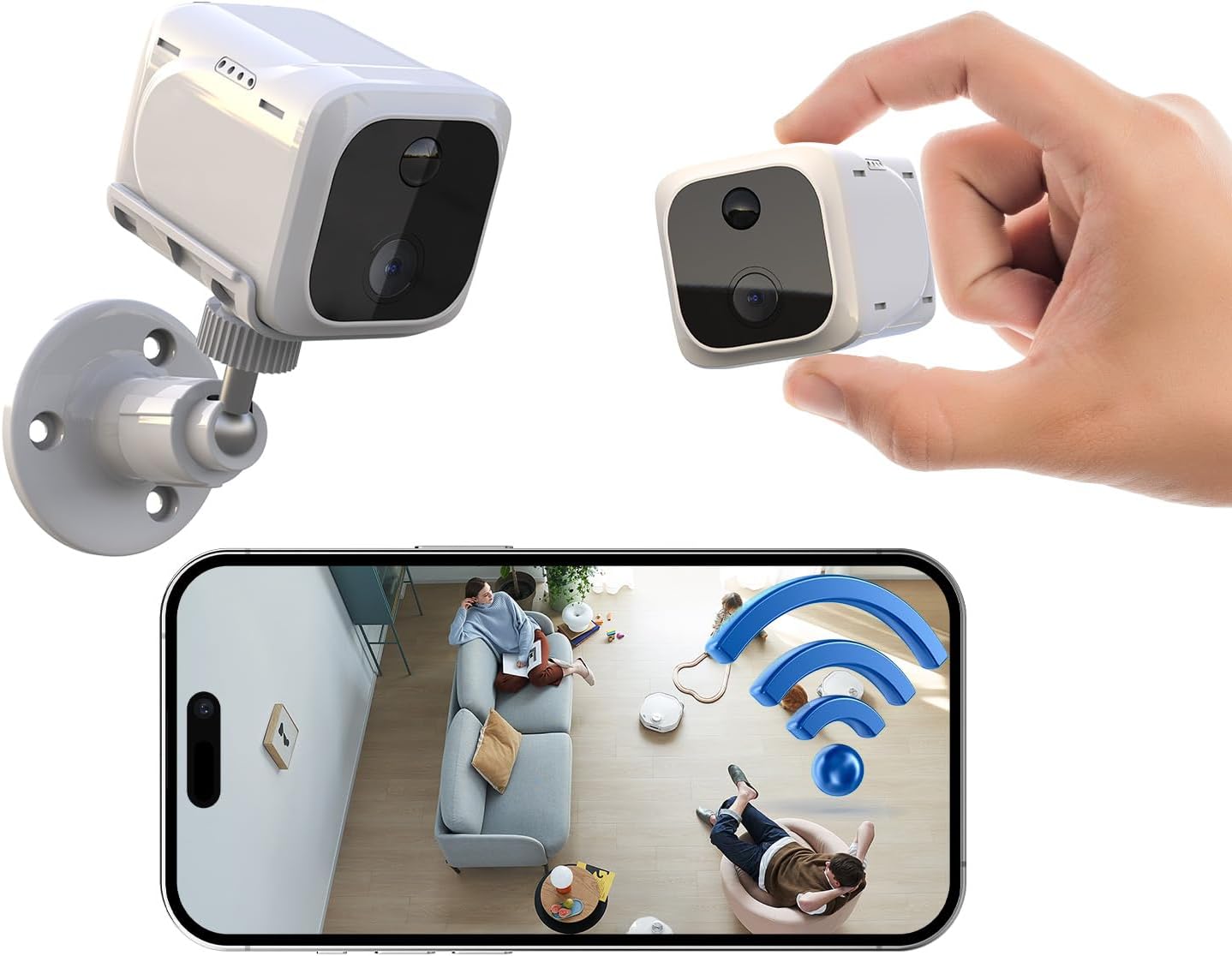 Wireless Mini Security Camera w/ Clear Night Vision & PIR Motion