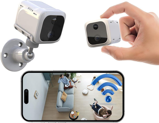 Wireless Mini Security Camera w/ Clear Night Vision & PIR Motion