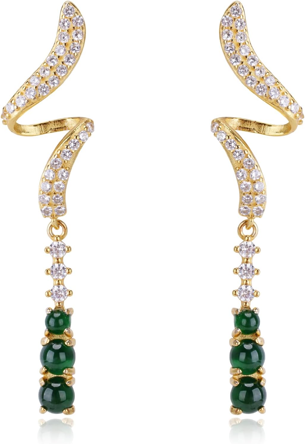Elegant Jade Earrings for Women in 925 Sterling Silver Design