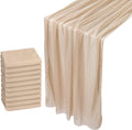 Chiffon Table Runner 30x120 in 10 Pack - Champagne Sheer Elegance