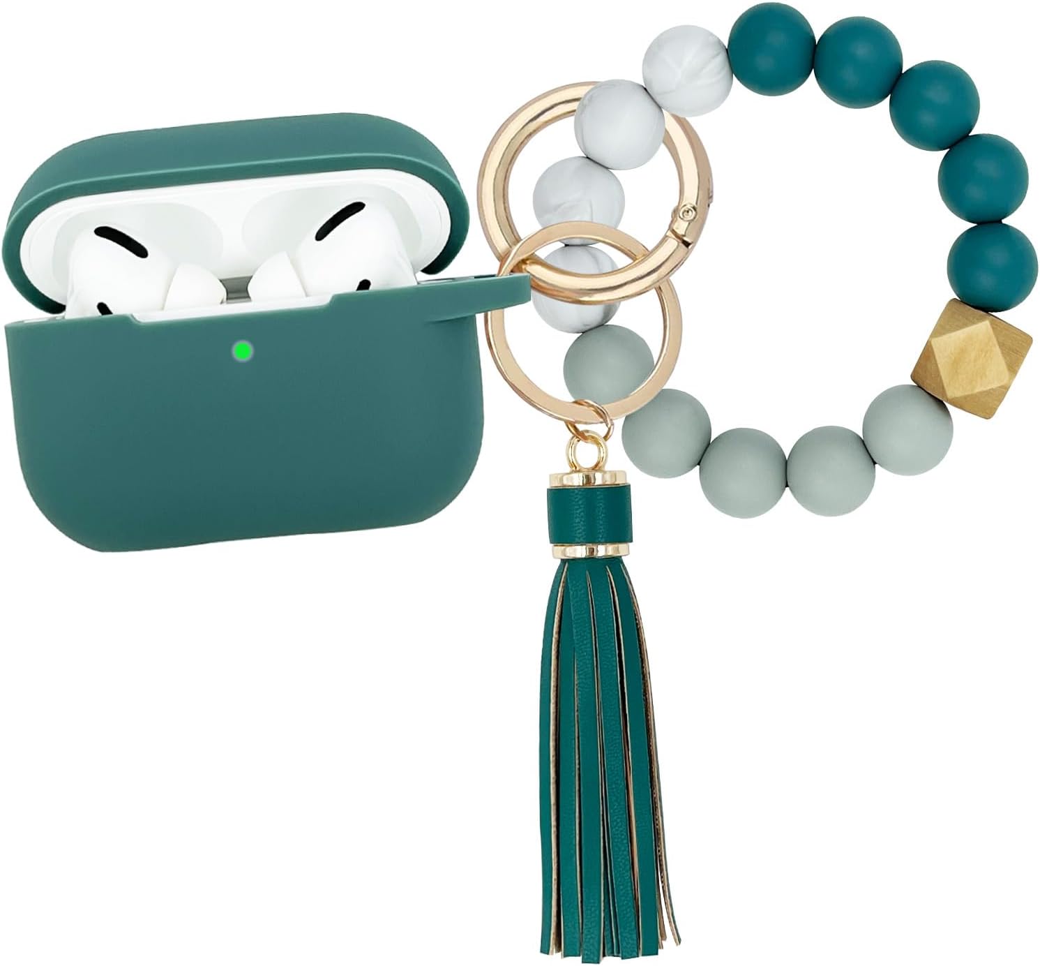Bracelet Keychain AirPods Pro Case for Women - Pine Green