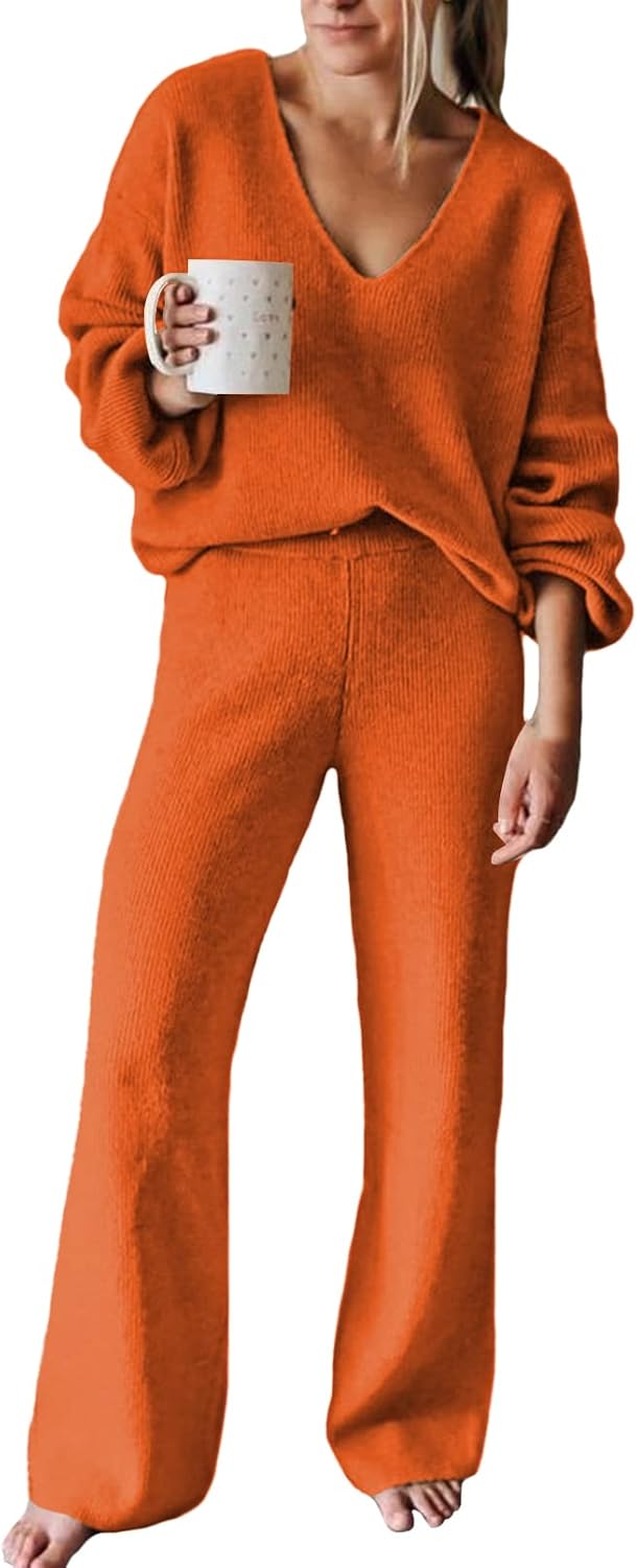 Viottiset Women's 2 Piece Outfits Casual Knit Sweater Set