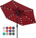 Solar LED Patio Umbrella 7.5ft with 24 Lights - Sturdy Outdoor Shade