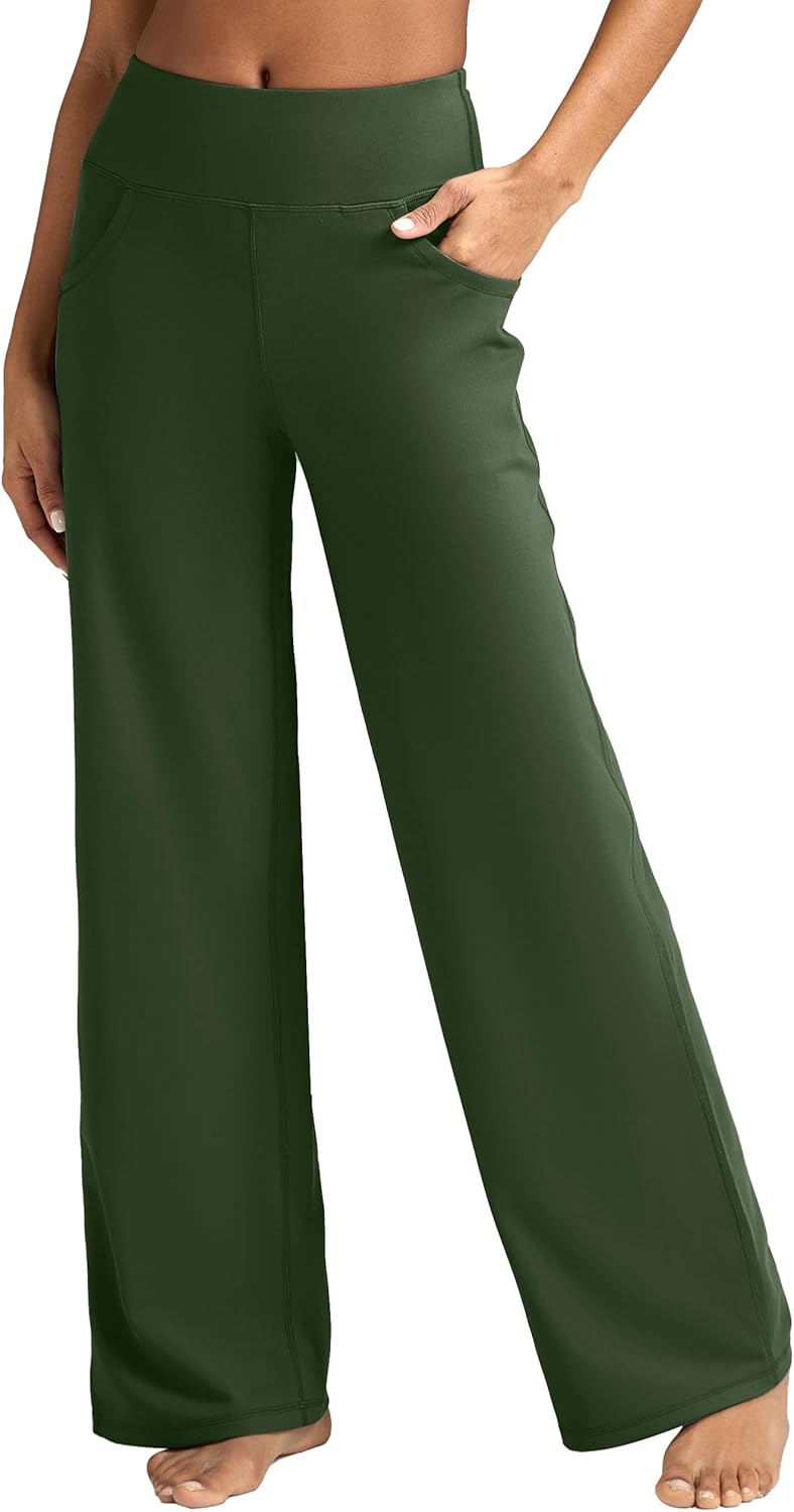 ESOFT Wide Leg Pants for Women - High-Waisted Yoga Work Pants