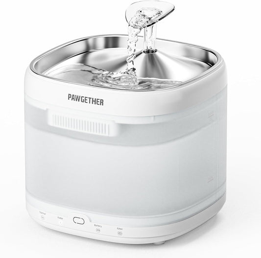 Pawgether Cat Water Fountain: Ultra Quiet Pumpless Design