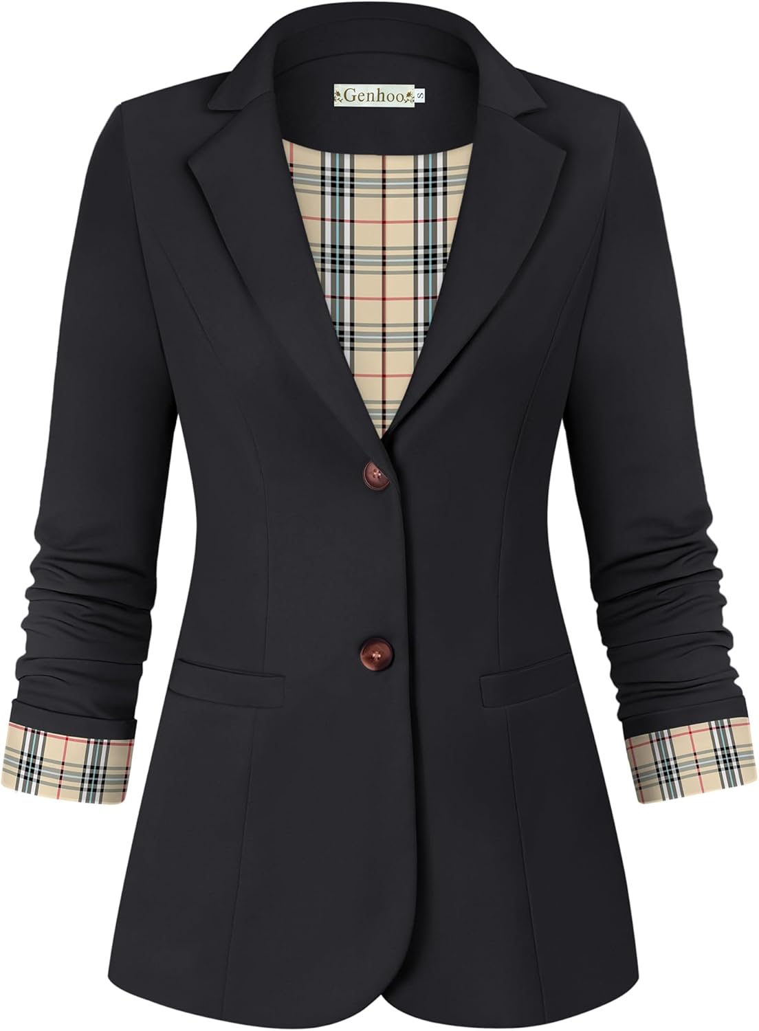 Genhoo Blazer Jackets for Women: Stylish Long Sleeve Workwear